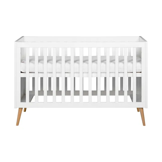 Europe Baby Sterre Babyzimmer Weiß / Natur | Babybett 70 x 140 cm + Kommode