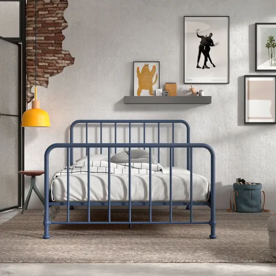 Vipack Bronxx Bett - 140 x 200 cm - Mat Blue Denim