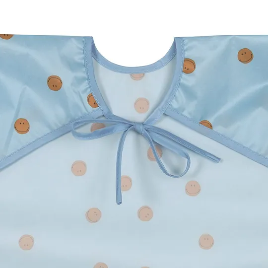 Lässig Lätzchen Langarm - Happy Rascals - Smile Sky Blue - 2er Pack
