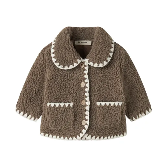 Lil' Atelier Jacke – Größe 56 – Teddy – Shitake