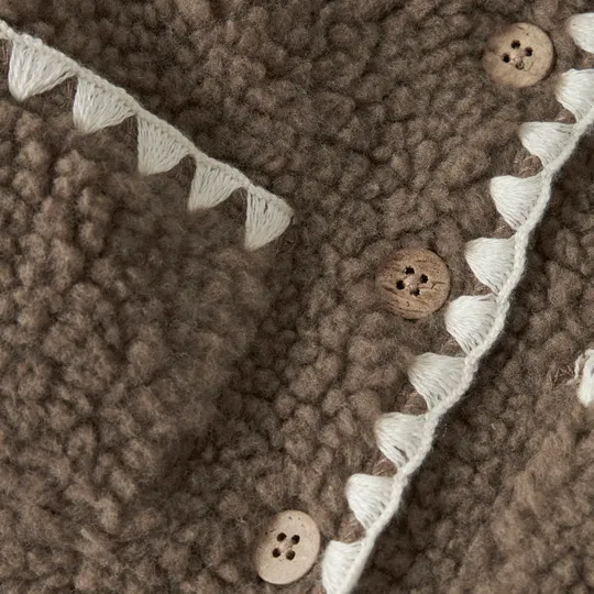 Lil' Atelier Jacke – Größe 62 – Teddy – Shitake