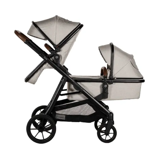 Qute Q-Twin Geschwisterwagen - Jeans Clay