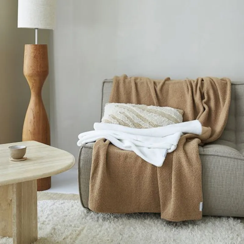 Meyco Home Bouclé Decke 130 x 170 cm Toffee