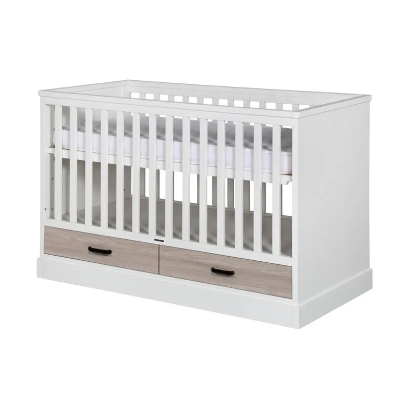 Kidsmill Newport Babybett Weiß / Eiche 70 x 140 cm