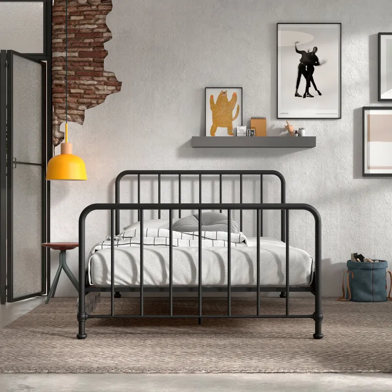 Vipack Bronxx Bett - 140 x 200 cm - Matt Schwarz