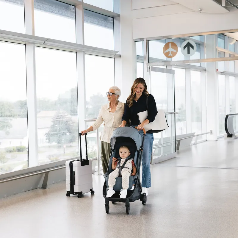 UPPAbaby Buggy - MINU V3 - Dillan Stone Blue/Carbon Rahmen Mit Sandbraun Leder