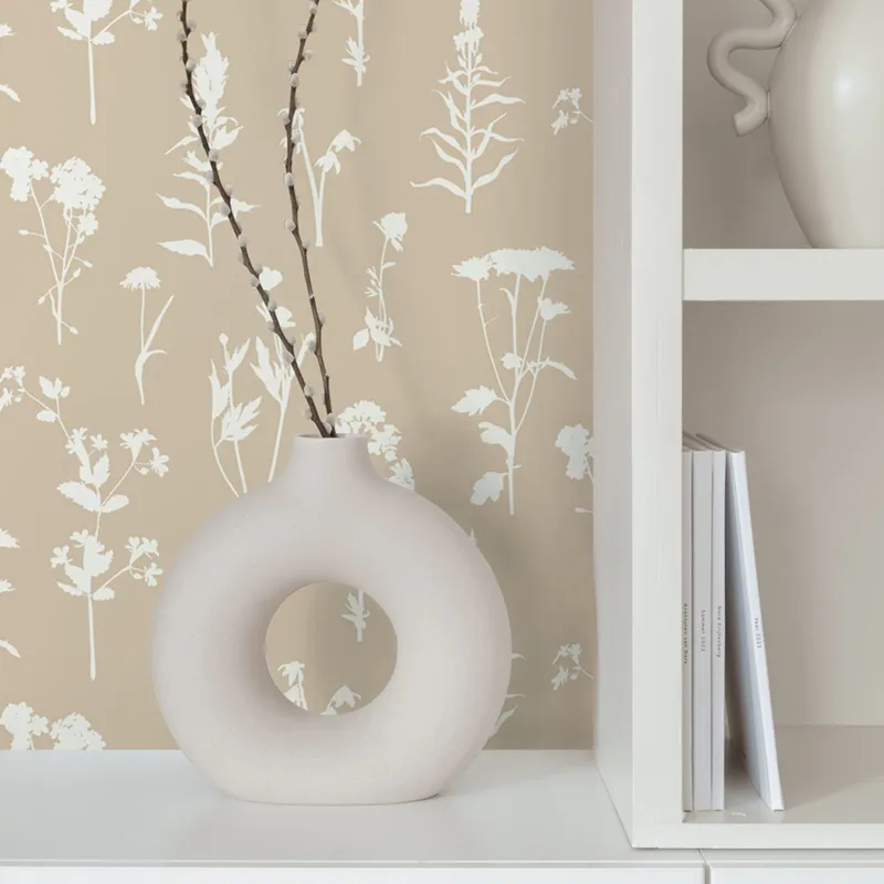 Estahome Wildblumen Tapete I - 0,53 x 10,05 m - Sand Beige