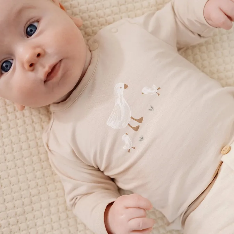 Little Dutch Langarm T-Shirt - Little Goose - Größe 56 - Sand