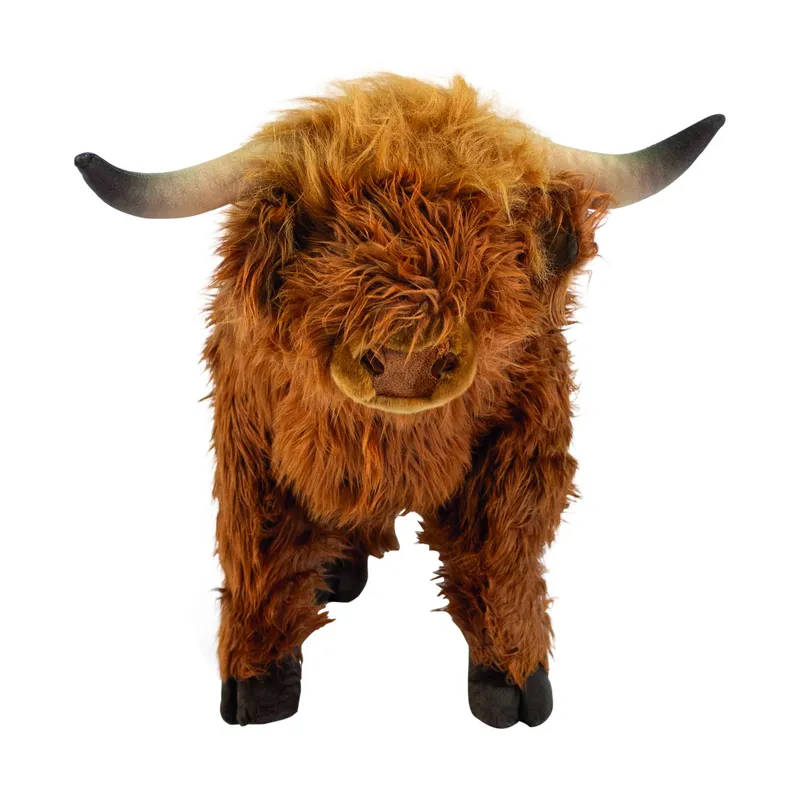 Wild & Soft Plüsch Hochlandkuh - Stehend - 64 cm - Braun