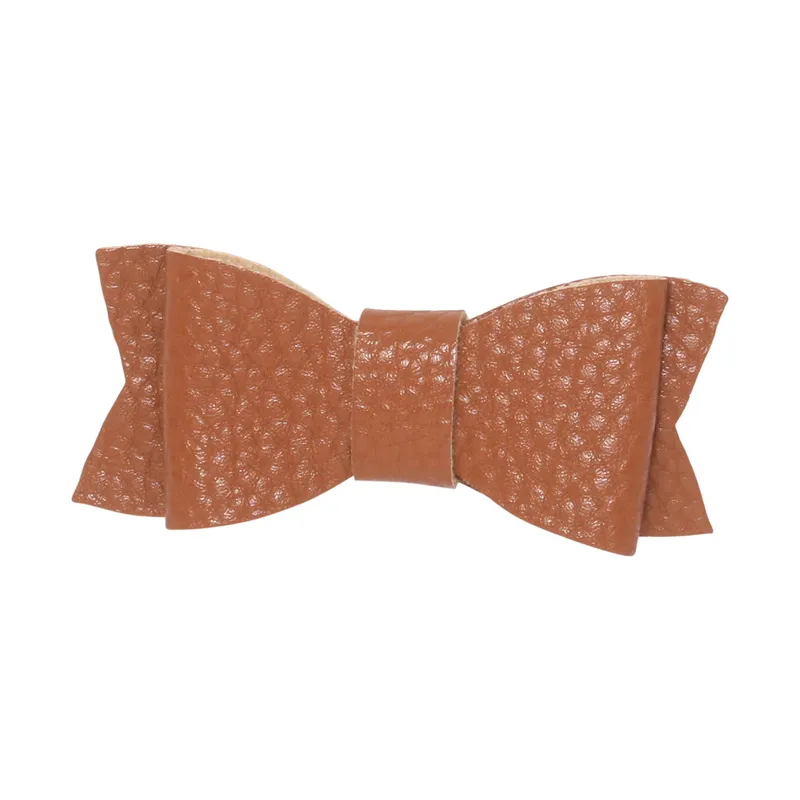 Ootje Kadootje Leatherlook Schleife Haarspange Cognac