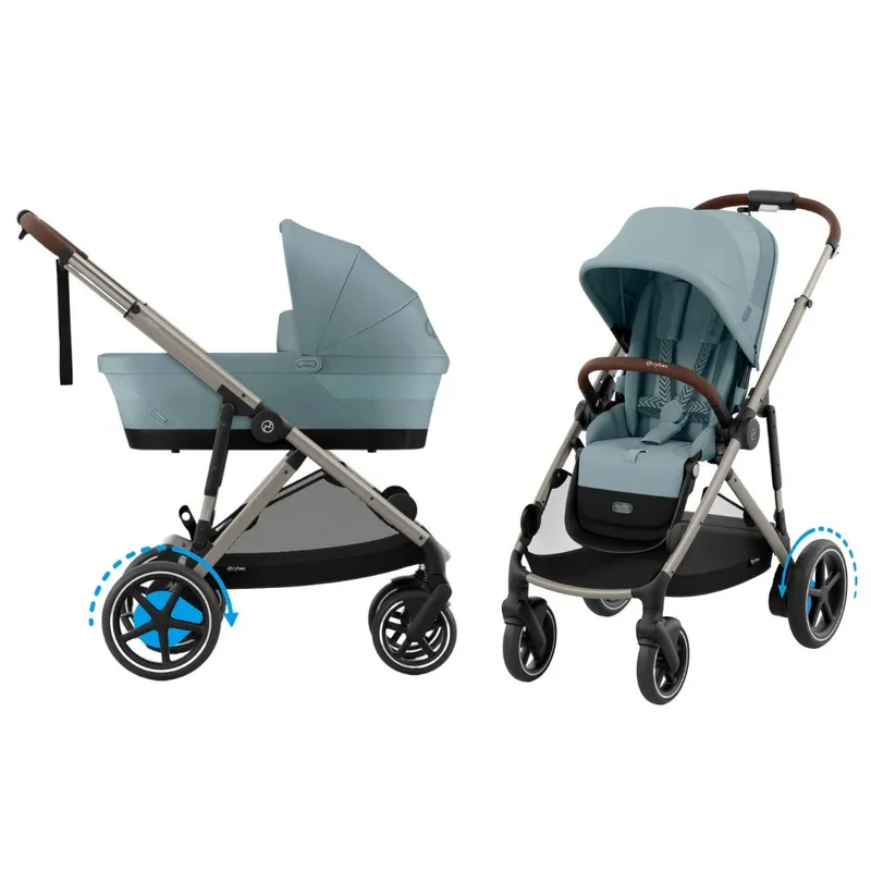 Cybex e-Gazelle S 3-in-1 Kinderwagen Set S - Taupe / Stormy Blue