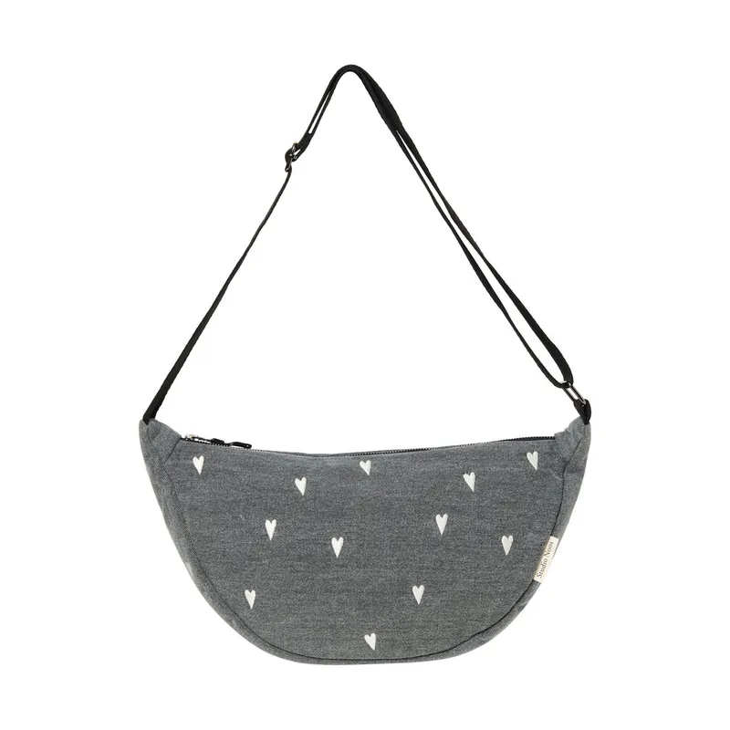 Studio Noos Fanny Pack - Denim Grey Hearts