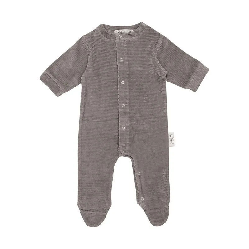 Witlof For Kids Strampelanzug - Velvet Rib - 50/56 - Warm Grey