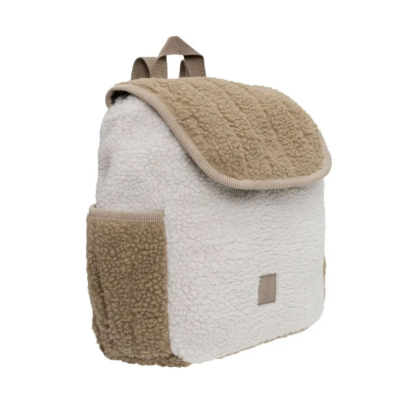 Jollein Colourblock Teddy Kinderrucksack - Naturel