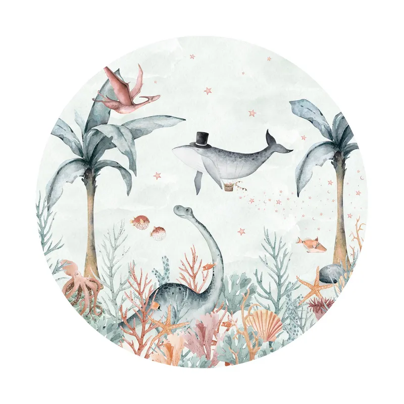 Creative Lab Amsterdam Flying Whale Tapete Rund 142,5 cm