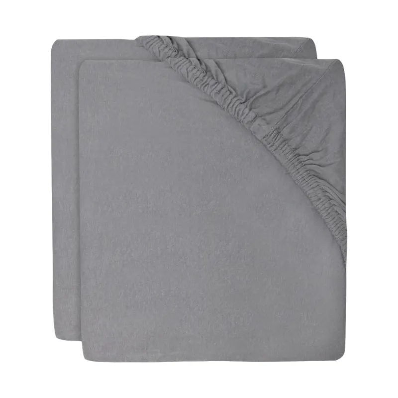 Jollein Spannbettlaken – 40 /50 x 80 / 90 cm – Jersey – Storm Grey 2 Stück
