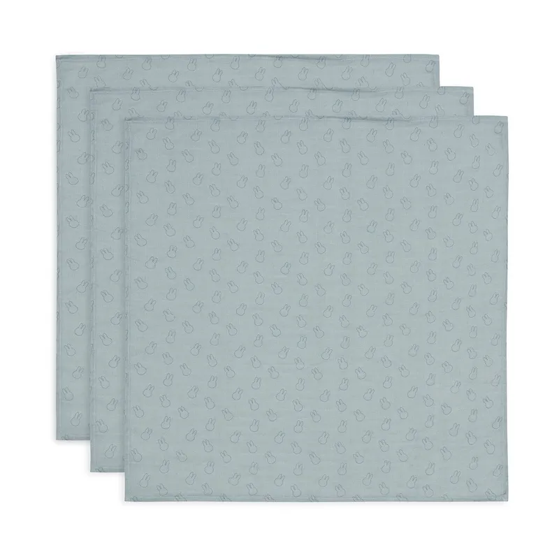 Jollein Miffy Silhouettes Small Multituch - 3 Pack - 70 x 70 cm - Hydrophil - Sea Green