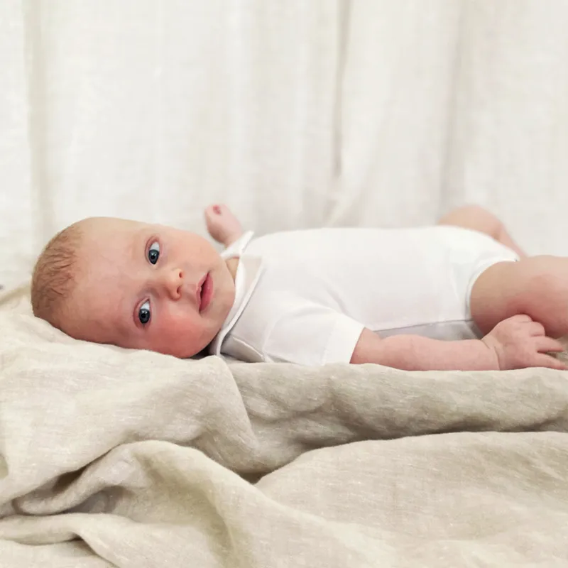 Klein Baby Babybody mit Kragen - Kurzarm - Gr. 56 - Off White