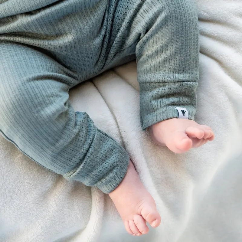 Klein Baby Polo Babybody Ripp - Größe 50 - Stone Green