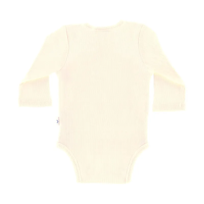 DAY Wickelbody Langarm Ripp - Gr. 50/56 - Cream