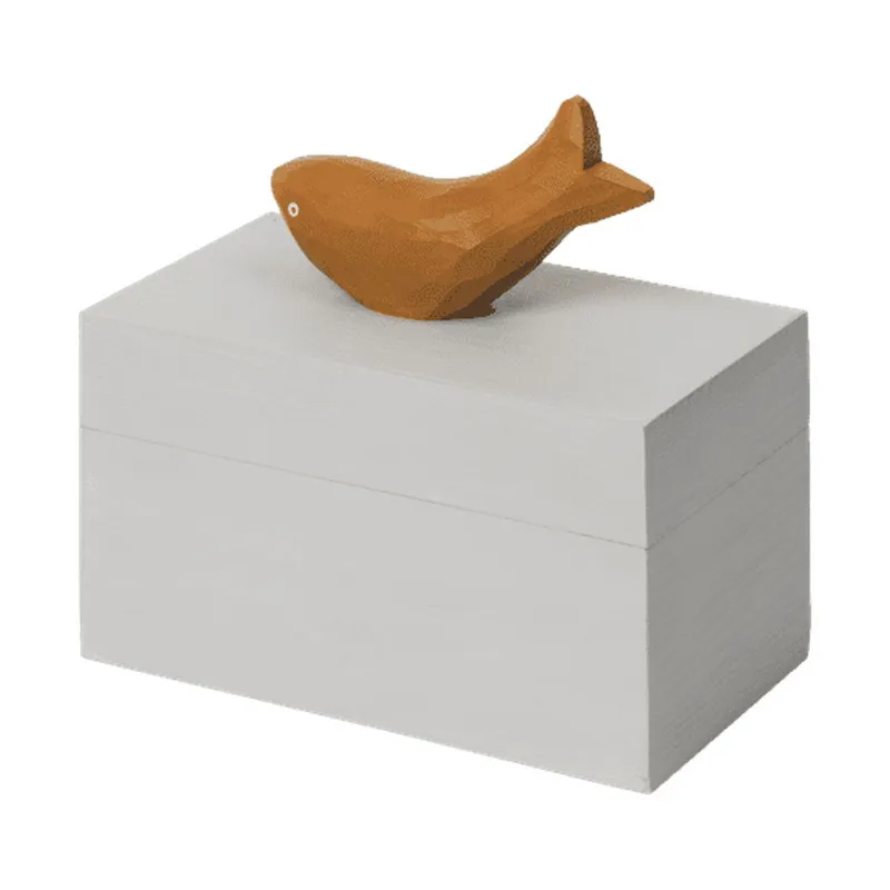 Ferm Living Harbour Box - Coral - Mist Blue/Aged Gold