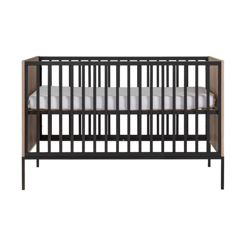 Kidsmill Vince Babybett Schwarz / Eiche 60 x 120 cm