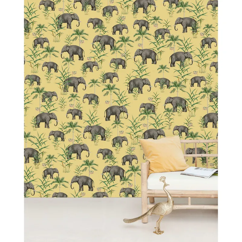 Oscar the Elephant Yellow Mural 2mx2.80