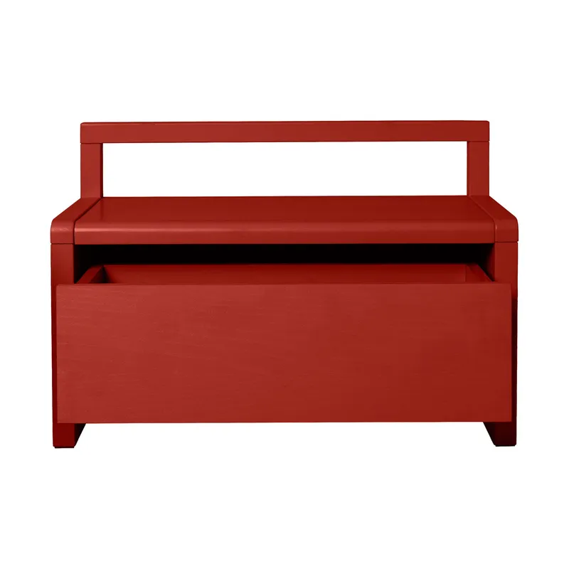 Ferm Living Little Architect Aufbewahrungsbank - 60 cm - Esche - Poppy Red