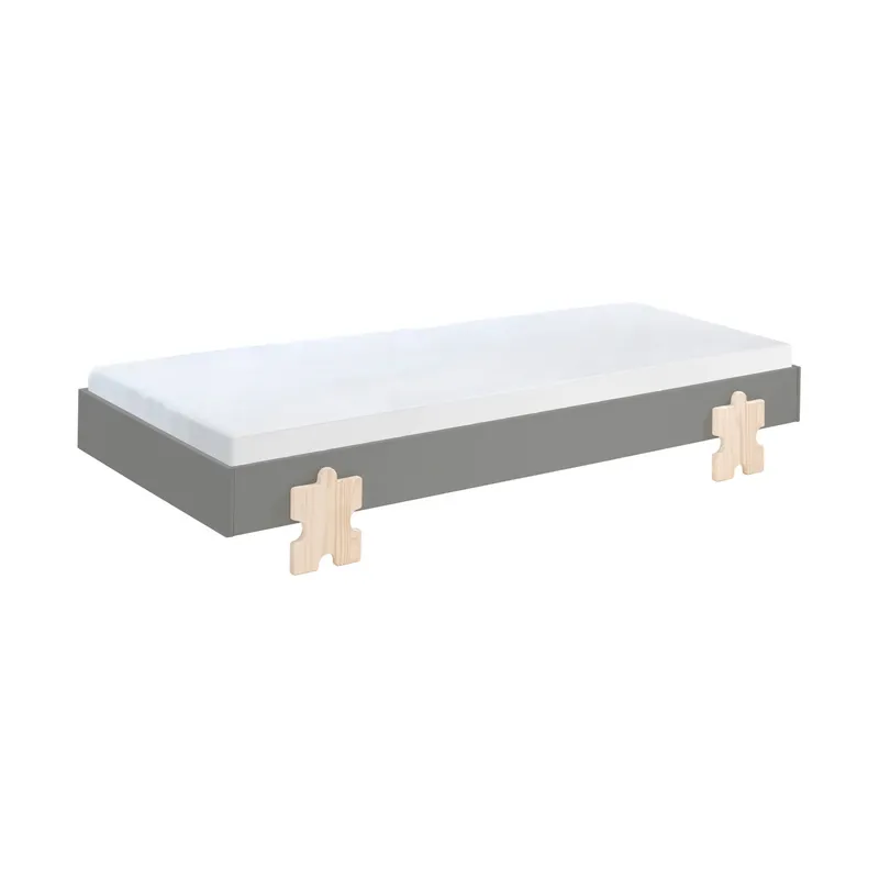 Vipack Modulo Bett 90 x 200 cm Puzzle Grau
