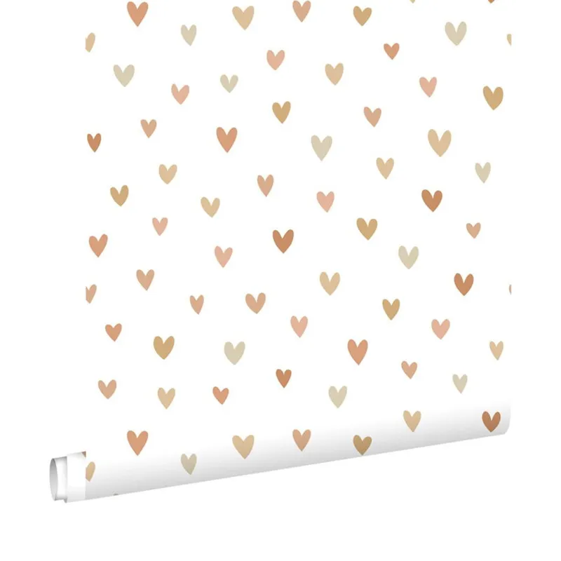 Esta Home Pom Pom Pie Tapete – Herzen – Terrakotta/Beige – 53 cm