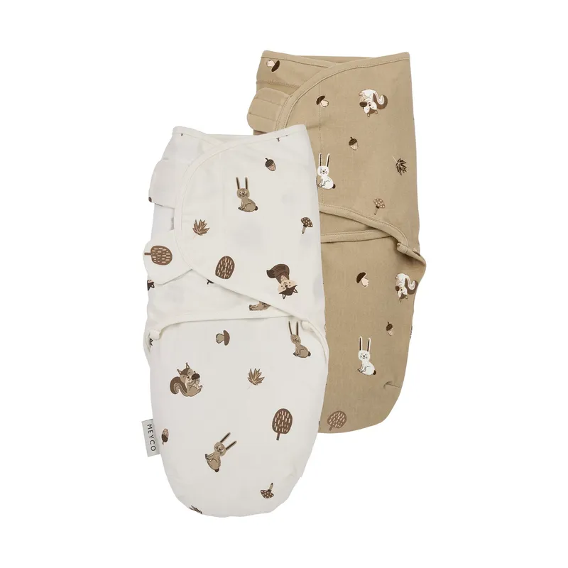 Meyco Wickeltuch – 2er-Set - Forest Animals - Sand - 4-6 Monate