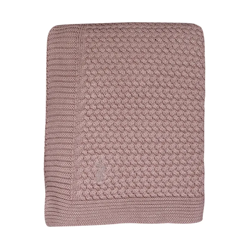 Mies & Co Gestrickte Babydecke Pale Pink 80 x 100 cm