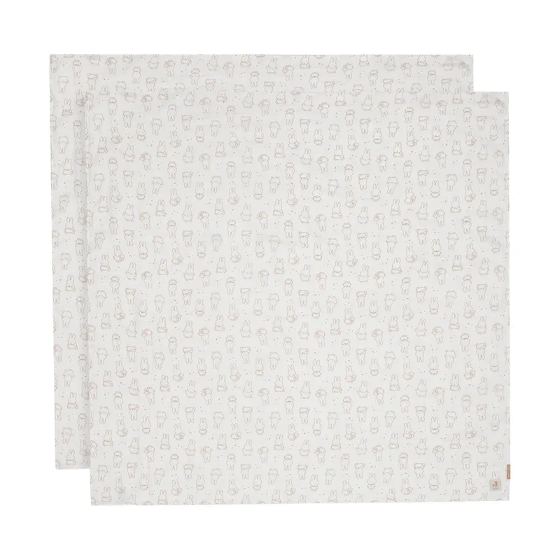Jollein Miffy Moments Hydrophiles Tuch – 2 Stück – 115 x 115 cm – Light Terra