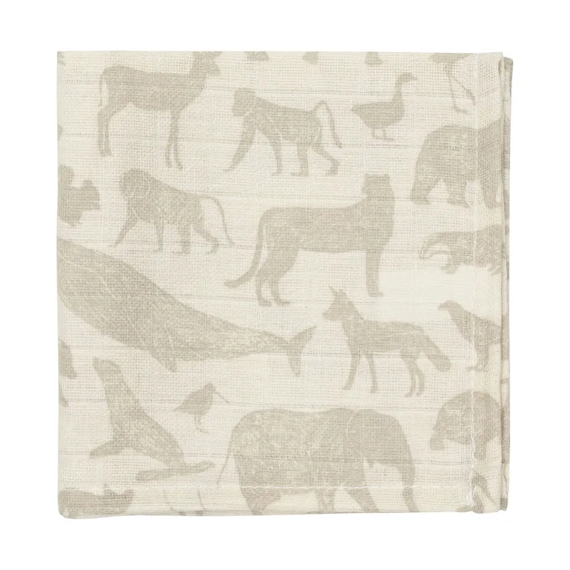 Jollein Animals Hydrophiles Mundtuch – 3 Stück – Nougat