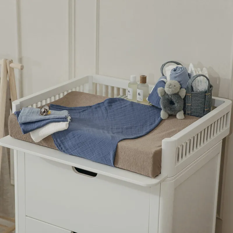 Meyco Swaddle Wickeltuch - 2er - Pack- 120x120 cm - Jeans Blue / Indigo