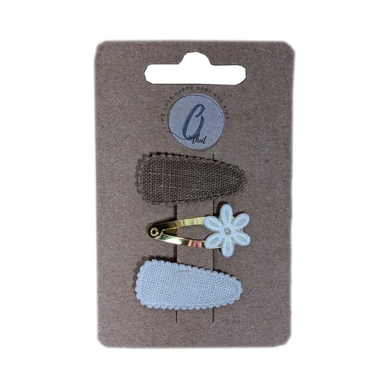 Ootje Kadootje Leinen Haarspange – Braun / Beige / Gold