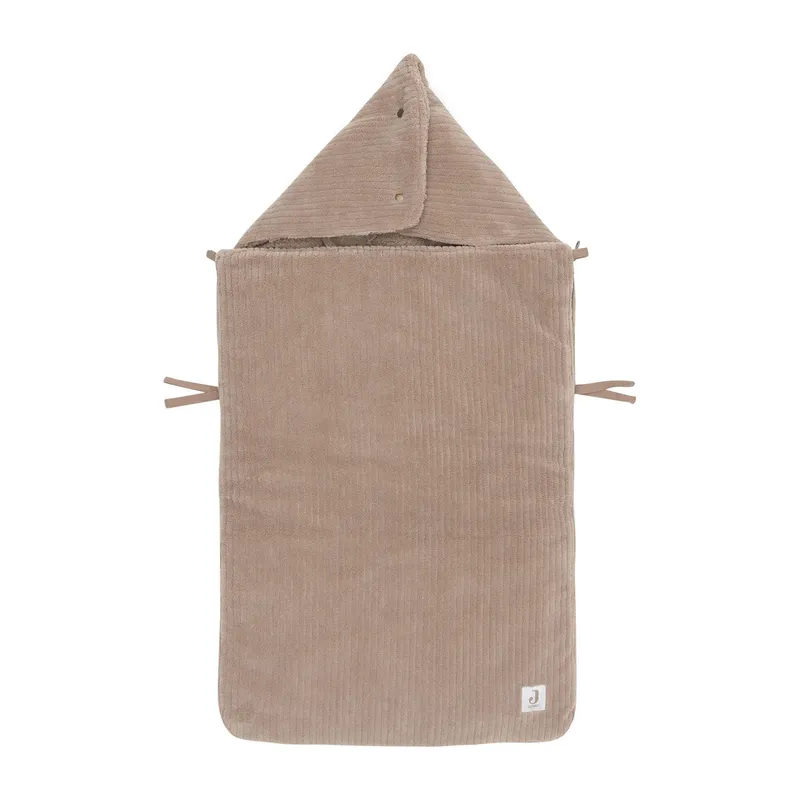 Jollein Fußsack Gruppe 0+ 3/5-Punkt-Gurt – Cloudy Rib – Milky Coffee
