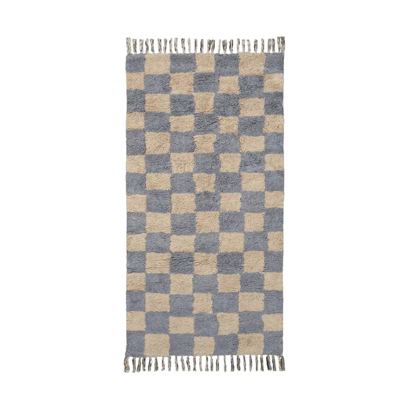Ferm Living Teppich - Mist Blue/Warm Sand