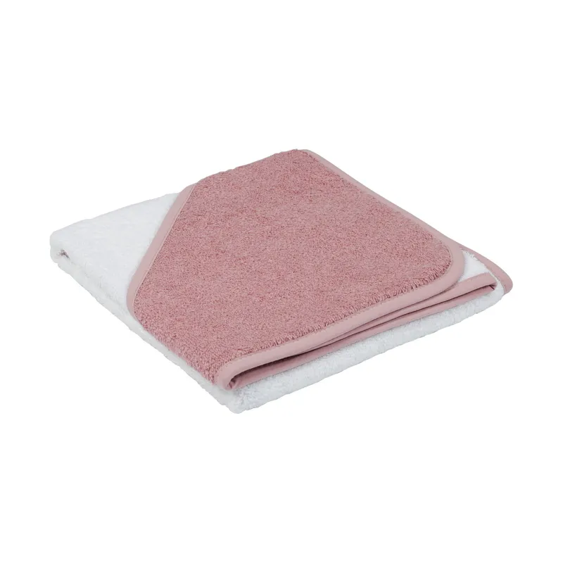 Babypark Badecape Weiß / Rosa