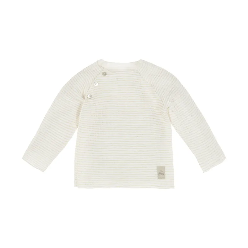 Nanami Top - Mouselin - Größe 50/56 - Stripe Off-White/Beige