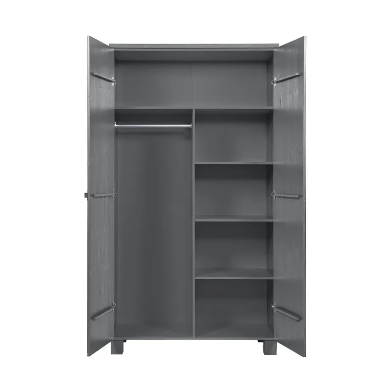 Woood Dennis Kleiderschrank Steel Grey 2-türig