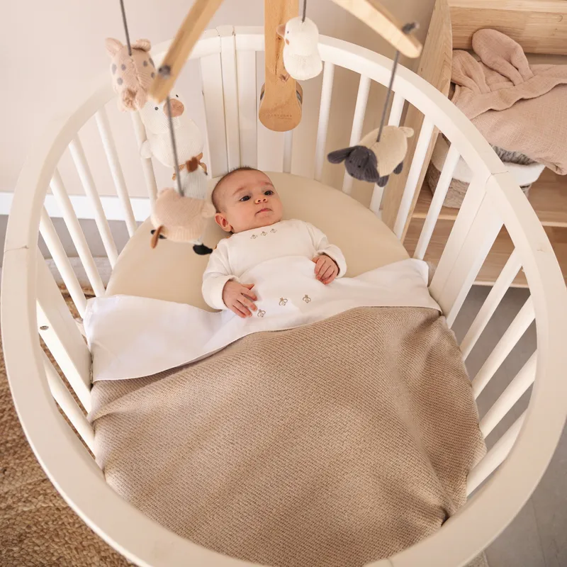 Bamboom Brushed Babydecke - 80x80 cm - Melange Sand