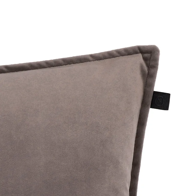 Overseas Middlestitch Kissen - 40 x 60 cm – Samt – Taupe
