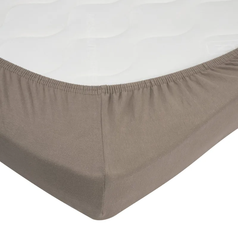 Meyco Hoeslaken jersey Dark Taupe 50x90cm - 2-Pack