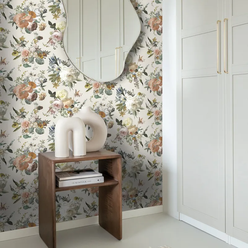 Estahome Vintage Blumen Tapete VI - 0,53 x 10,05 m - Beige