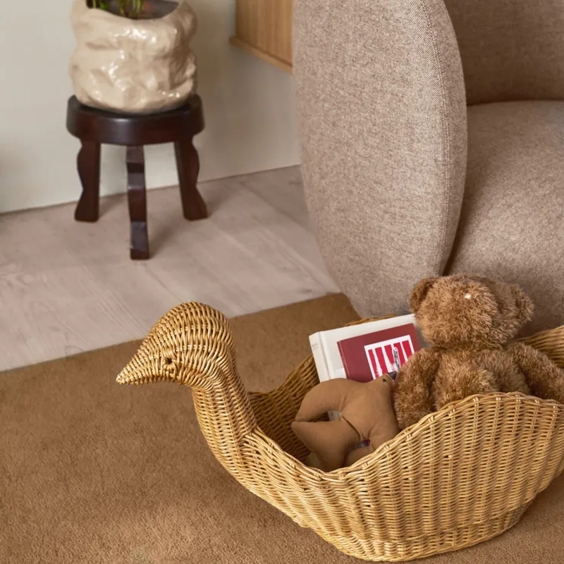 Ferm Living geflochtener Aufbewahrungskorb Vogel– Natur