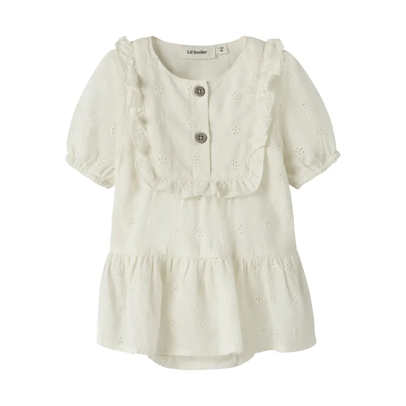 Lil' Atelier Kleid – Coconut Milk – Größe 62 – Creme