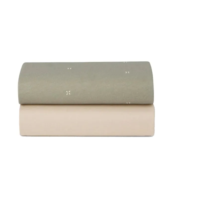 Snuz Spannbettlaken SnuzPod Co-Sleeper - 2er-Pack - Sage Cross