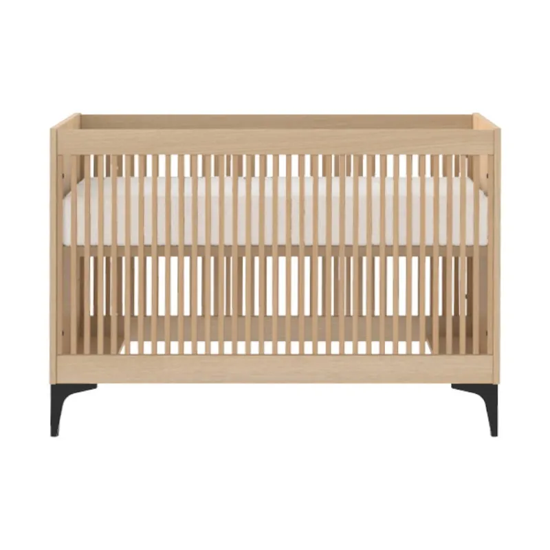 Kidsmill Levi Babyzimmer Inkl. Geraden Möbelfüßen | Eiche Natur | Bett 70 x 140 cm + Kommode + Schrank 2 - türig 