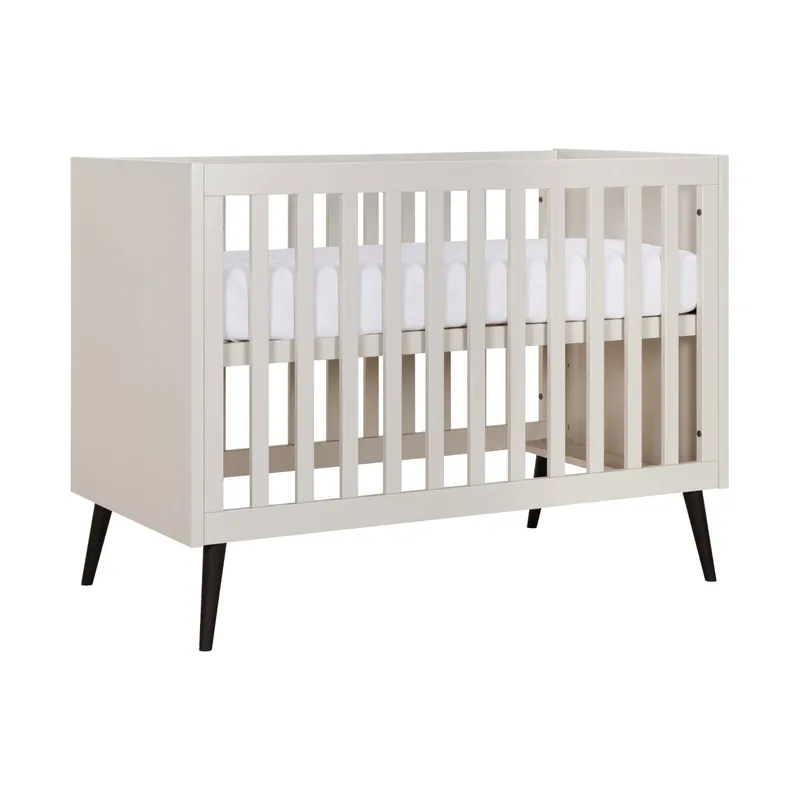 Europe Baby Sterre Babyzimmer Oatmeal / Schwarz | Bett 70 x 140 cm + Kommode
